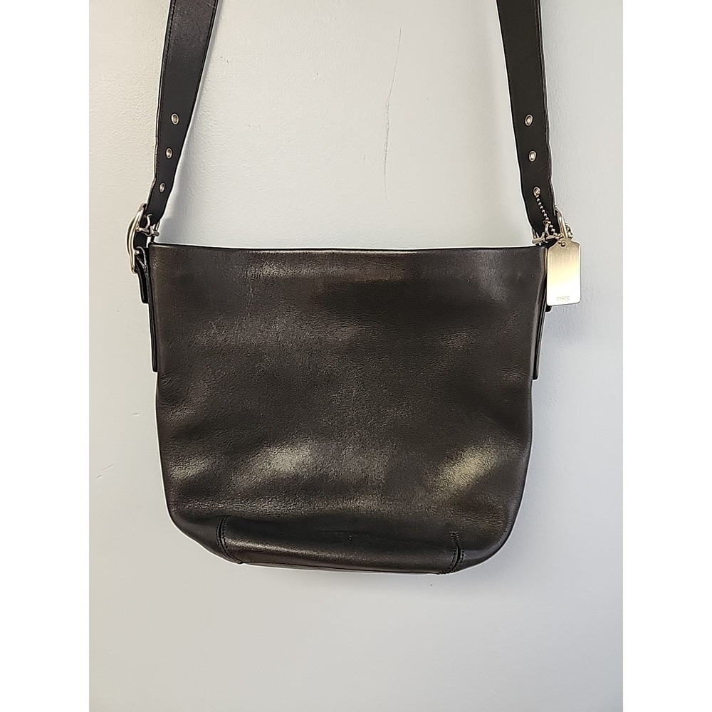 Exc Cond Vintage Coach Soho Bucket Duffle Legacy Purse Black leather Style 9186 - Picture 4 of 11